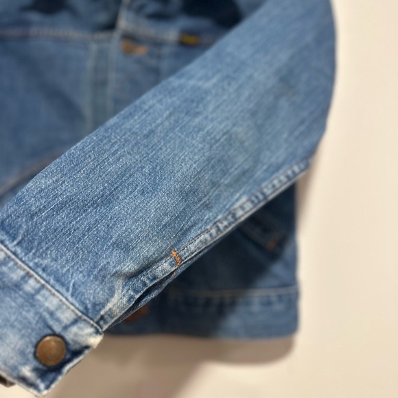 Vintage 1970s Kids Wrangler Denim Trucker Jean Jacket. Copper Logo Buttons. - Picture 10 of 14